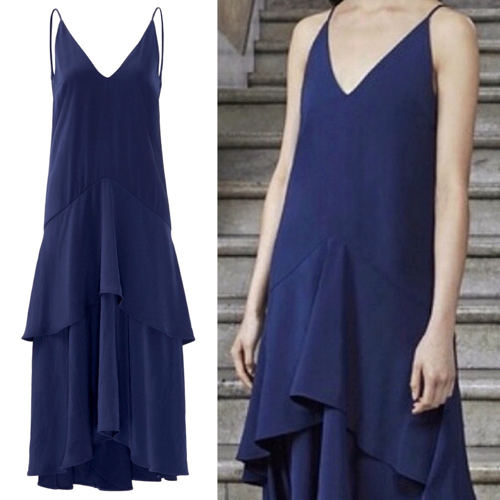 KEEPSAKE The Label Navy Mercy Ruffle Maxi Dress | XS